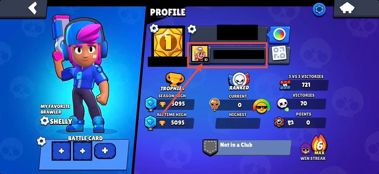 Select the ID under your username