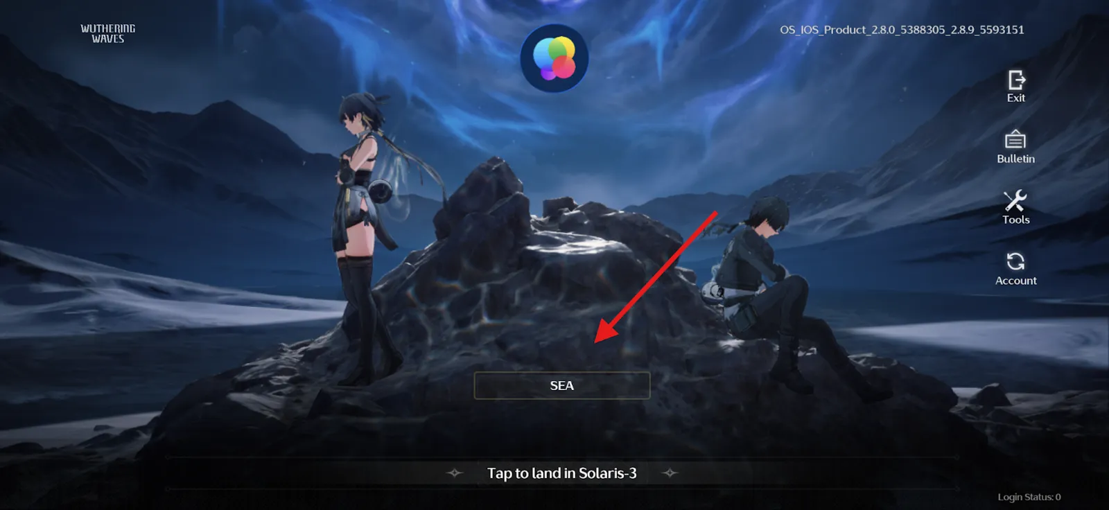 Select your server Select your server