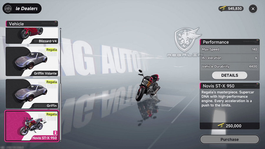 Purchase a motorcycle 