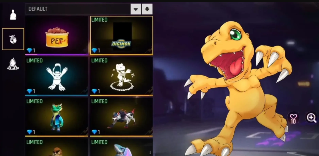 Digimon Pets in Free Fire