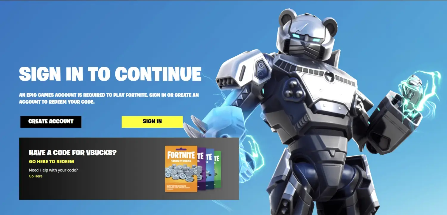 Fortnite Code Redemption Center
