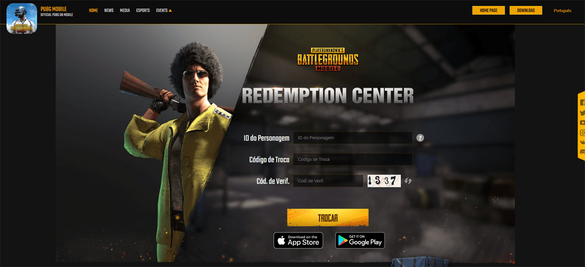 Central de Resgate do PUBG Mobile
