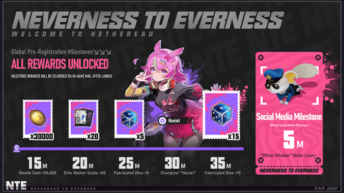 Log in to claim milestone rewards: A-rank character Haniel