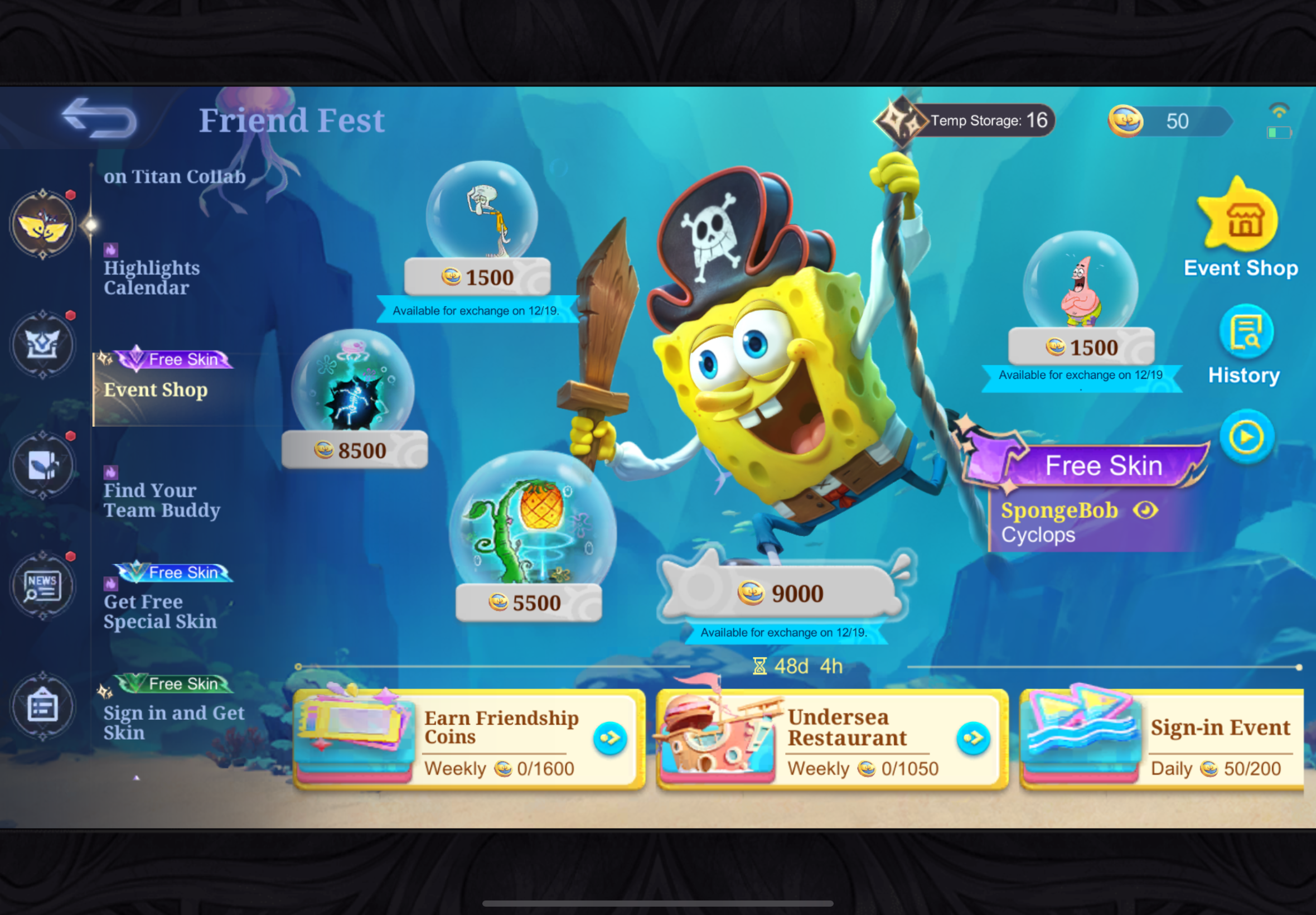 Free Fire SpongeBob Collaboration Event