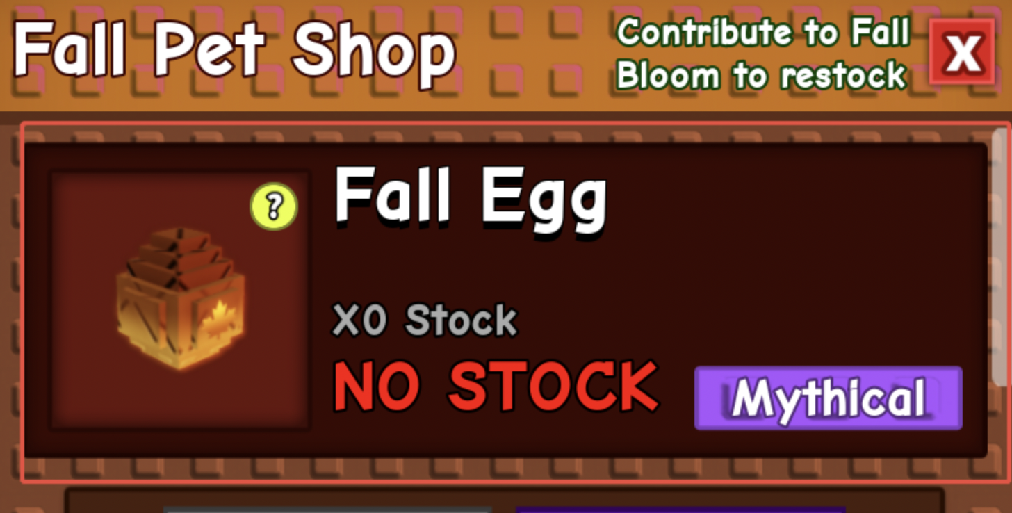 fall egg in grow a garden