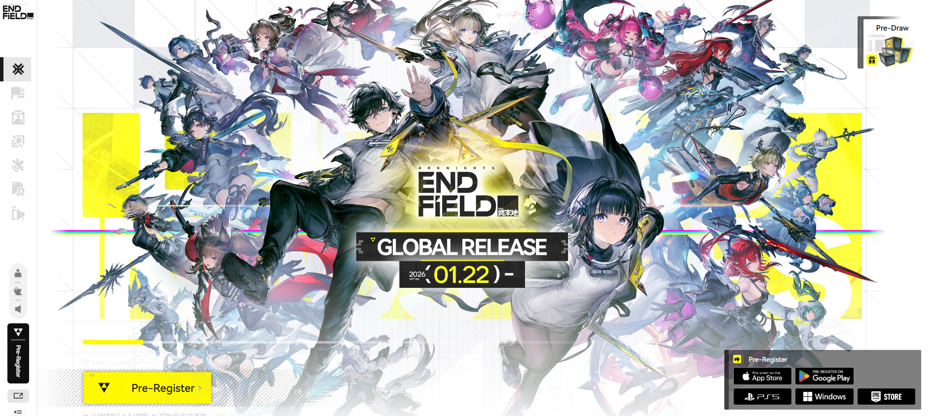 Official Website Page of Arknights Endfield