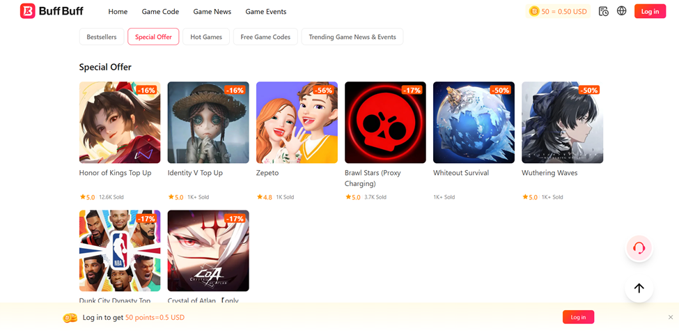 沒有有效兌換碼？立即透過 BuffBuff 儲值