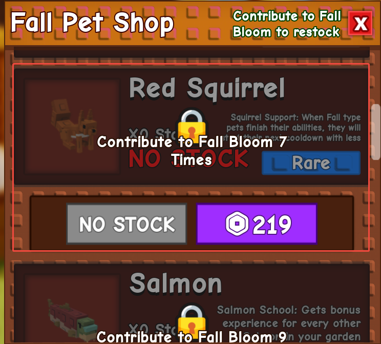 red squirrel in fall pet shop