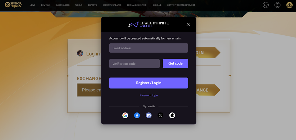  使用你的《王者榮耀》遊戲帳號登入。