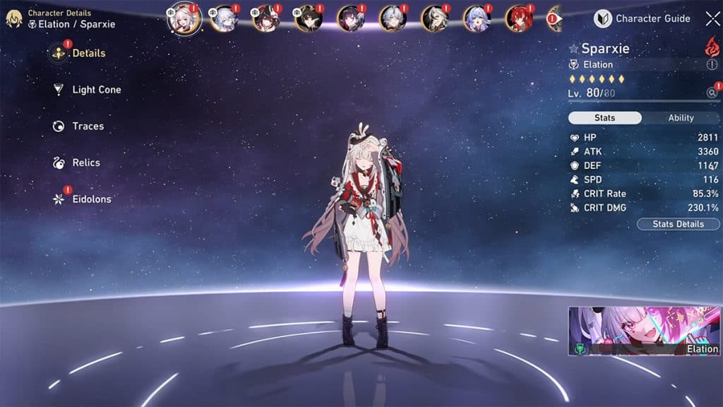 Sparxie from Honkai Star Rail 4.0