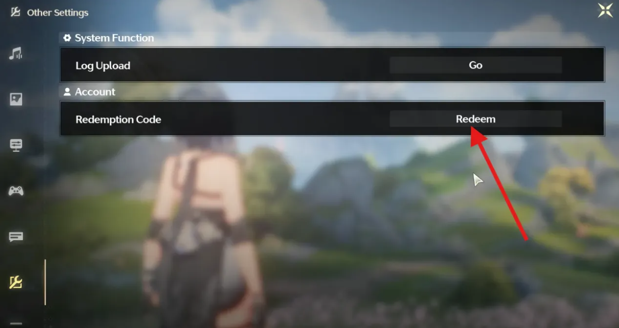 Redeem Button in WuWa Game