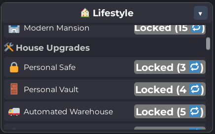 House Upgrades in CashWars