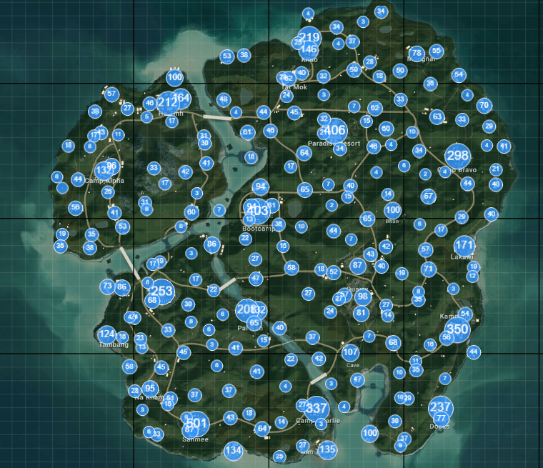 Loot Density in Sanhok