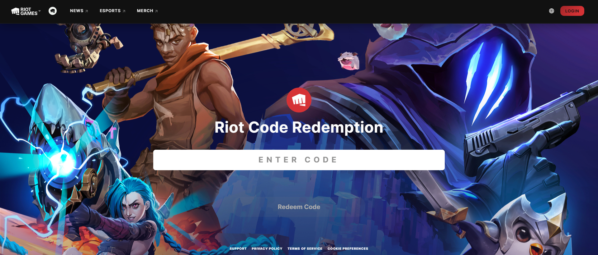 Riot Code Redemption Center