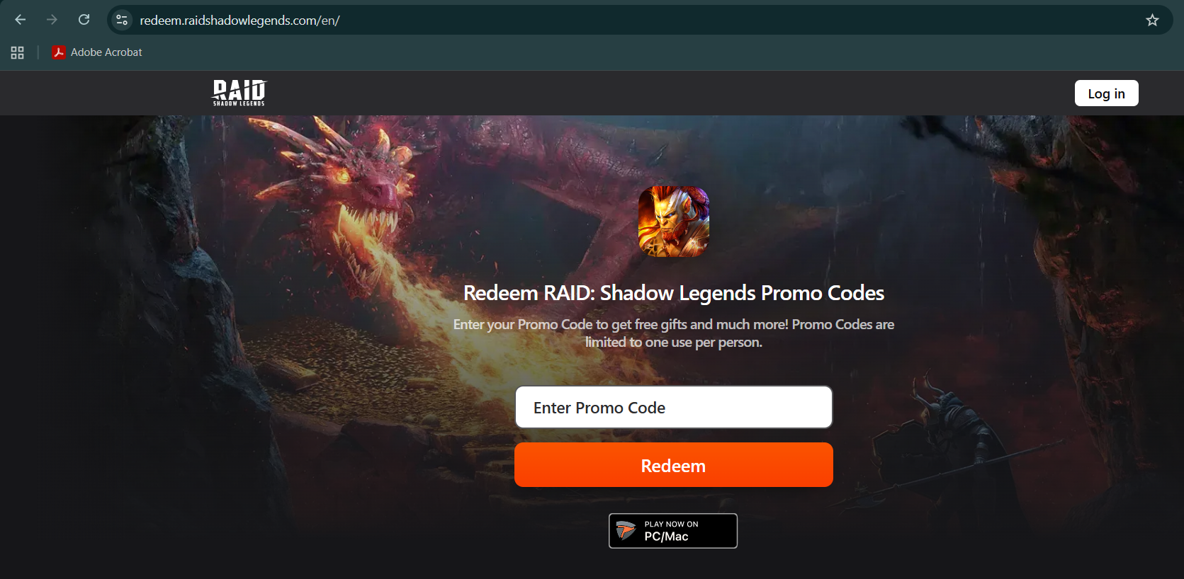 RAID Shadow Legends Official Redemption Center